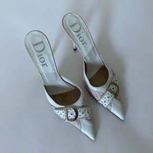 Vintage Dior monogram mule heels